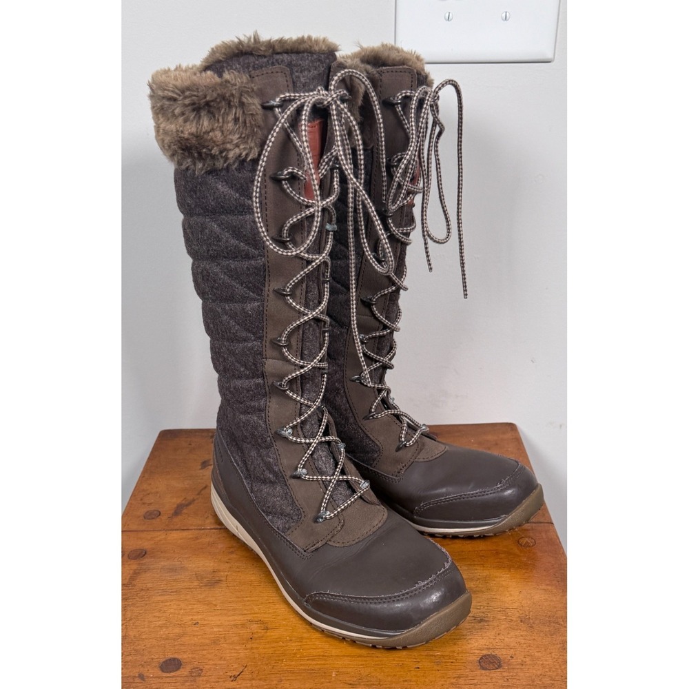 Salomon Hime High Women's Waterproof Winter Snow Boots Brown - 8